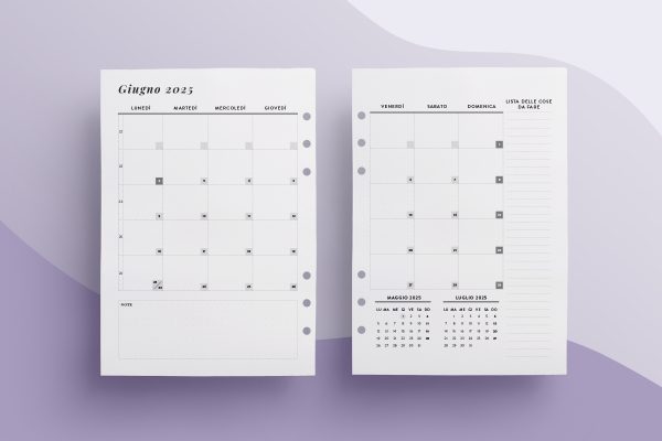 Agenda ad anelli - inserto mensile