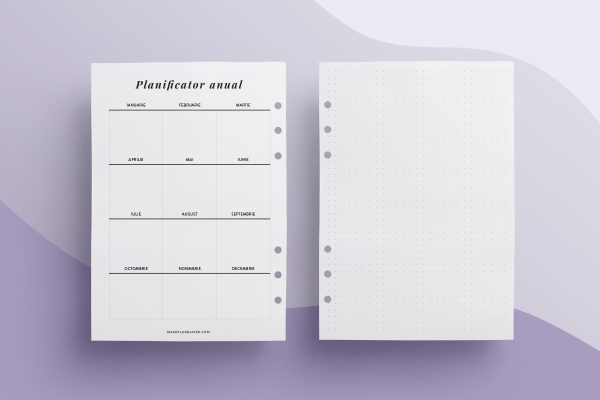 Planificator anual pentru organizer