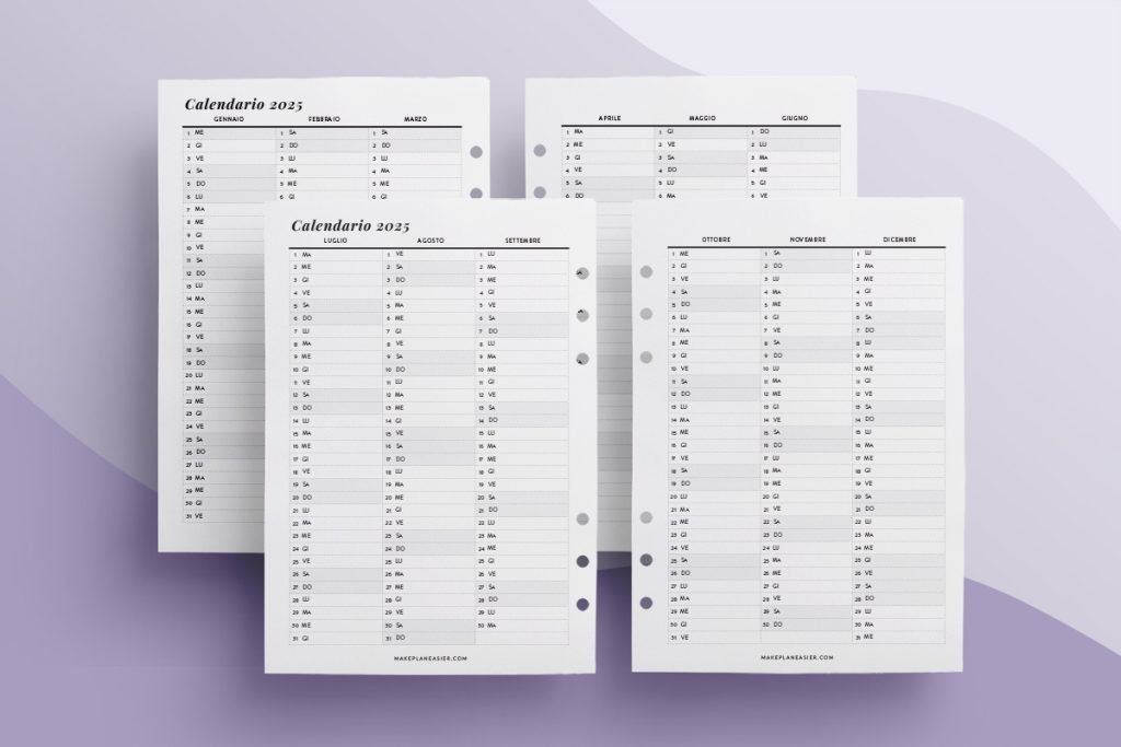 Agenda ad anelli - planner annuale